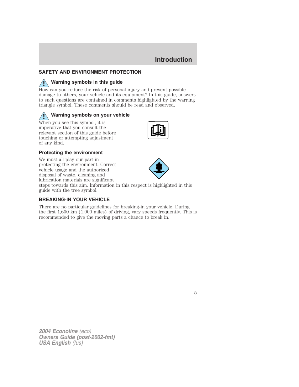 Introduction | FORD 2004 E-450 v.2 User Manual | Page 5 / 248