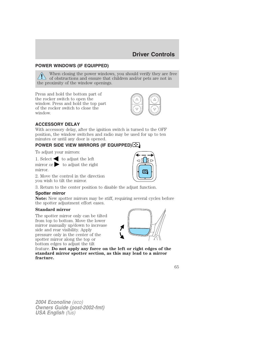 Driver controls | FORD 2004 E-450 v.2 User Manual | Page 65 / 248