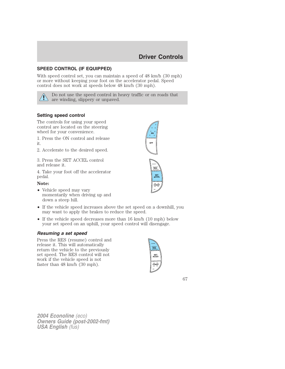 Driver controls | FORD 2004 E-450 v.2 User Manual | Page 67 / 248