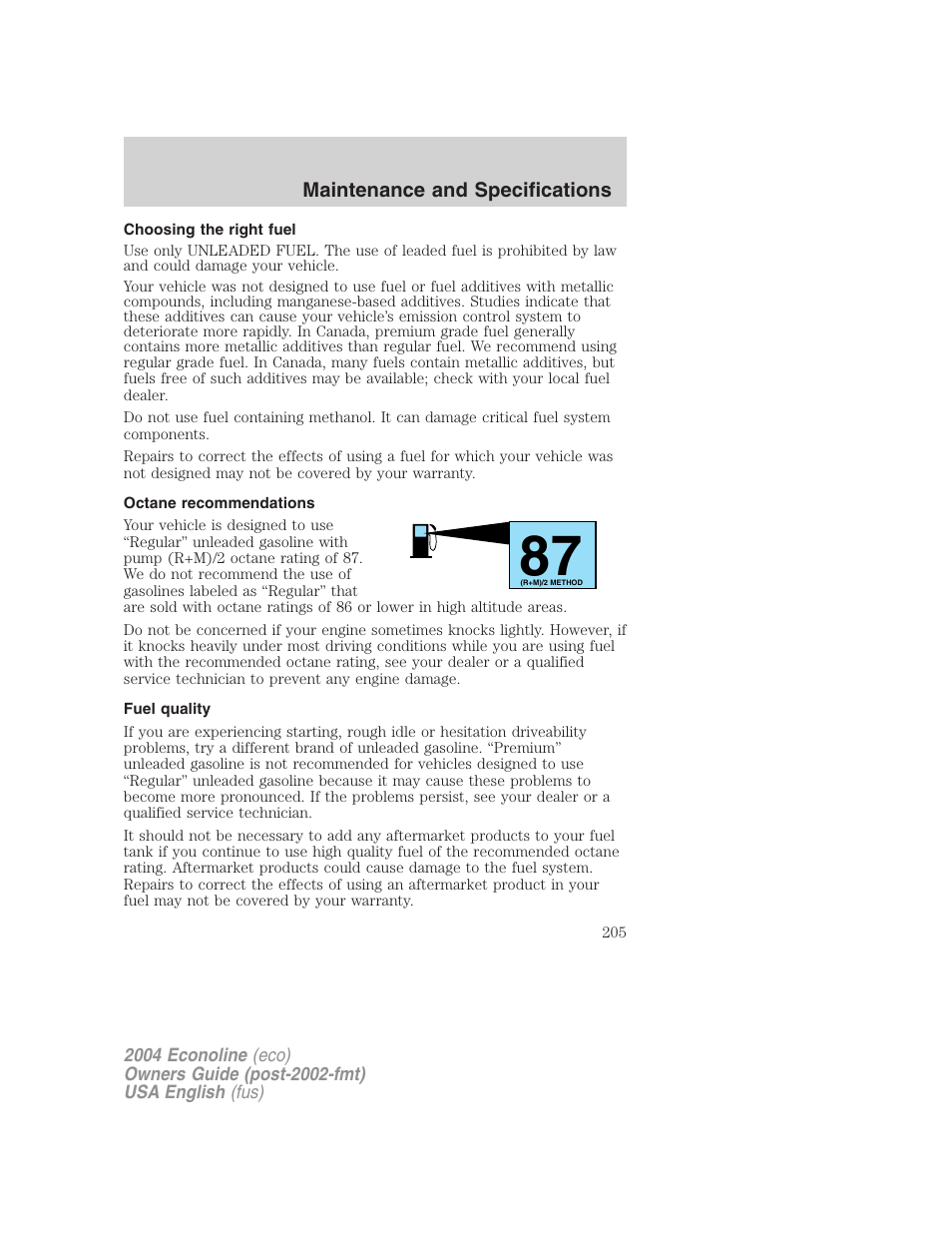 FORD 2004 E-450 v.3 User Manual | Page 205 / 256