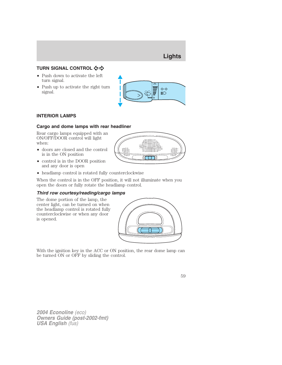 Lights | FORD 2004 E-450 v.3 User Manual | Page 59 / 256