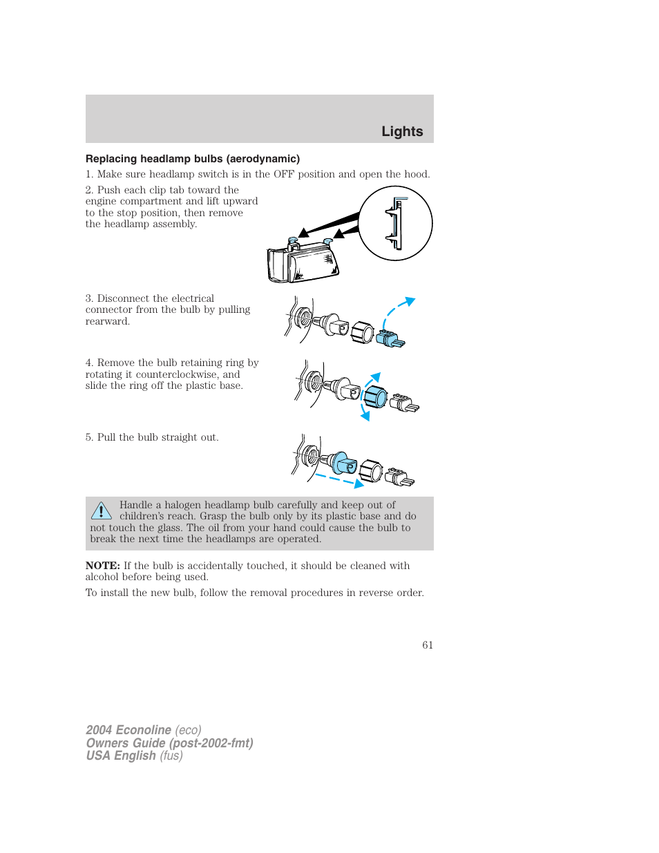 Lights | FORD 2004 E-450 v.3 User Manual | Page 61 / 256