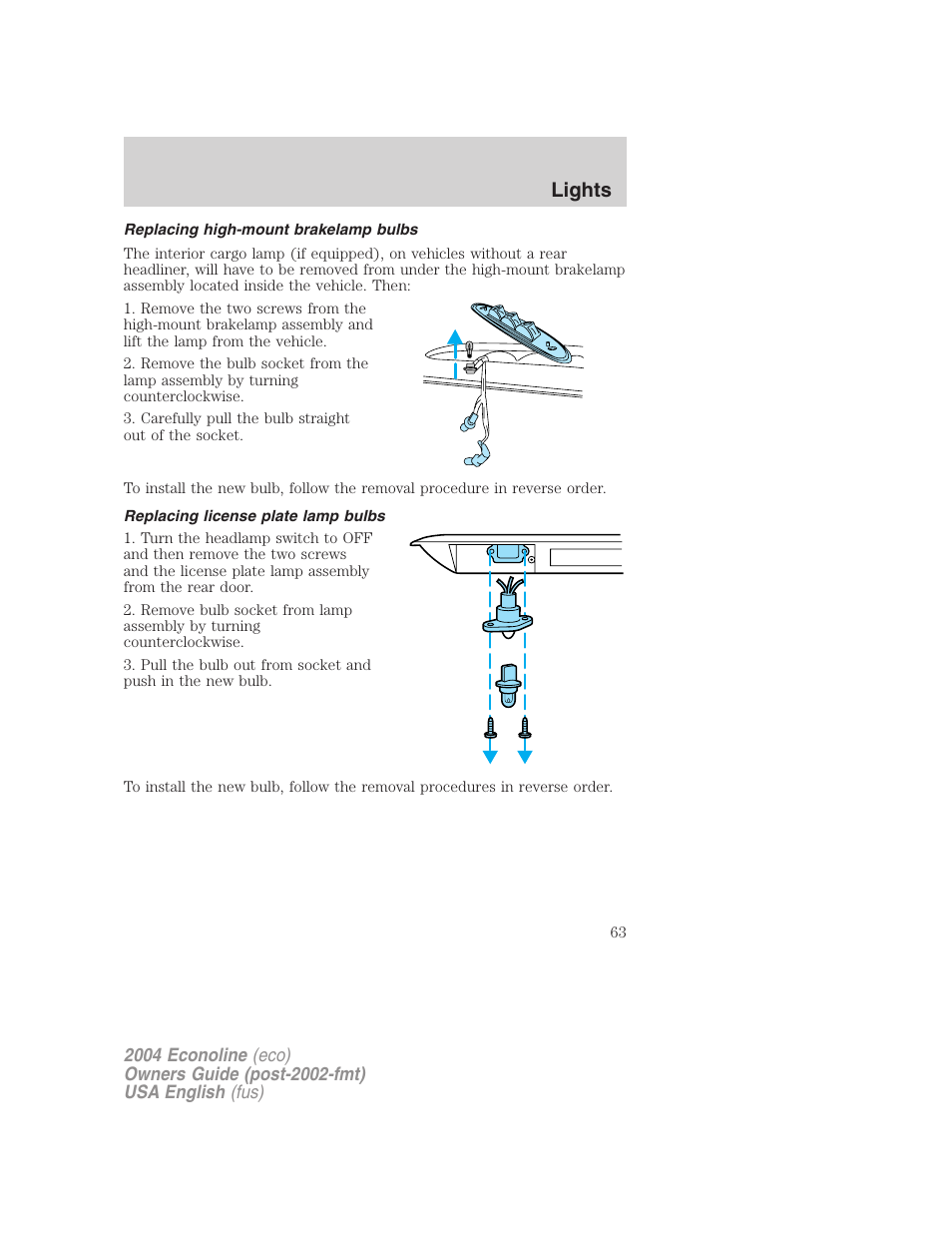 Lights | FORD 2004 E-450 v.3 User Manual | Page 63 / 256