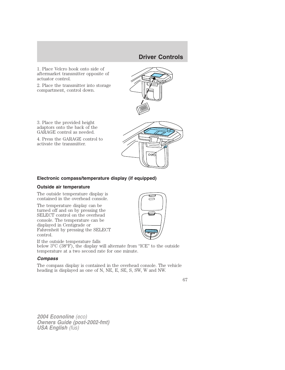 Driver controls | FORD 2004 E-450 v.3 User Manual | Page 67 / 256