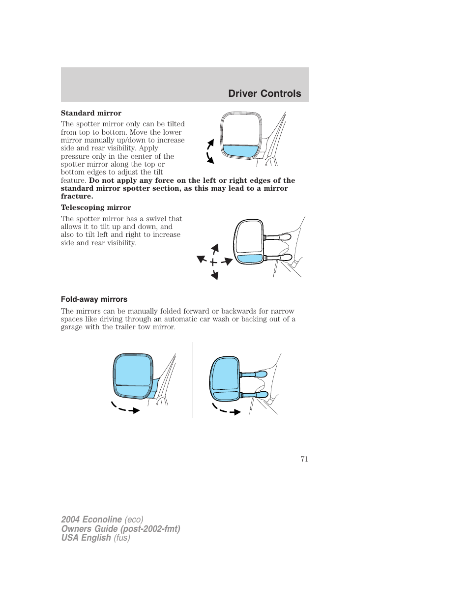 Driver controls | FORD 2004 E-450 v.3 User Manual | Page 71 / 256