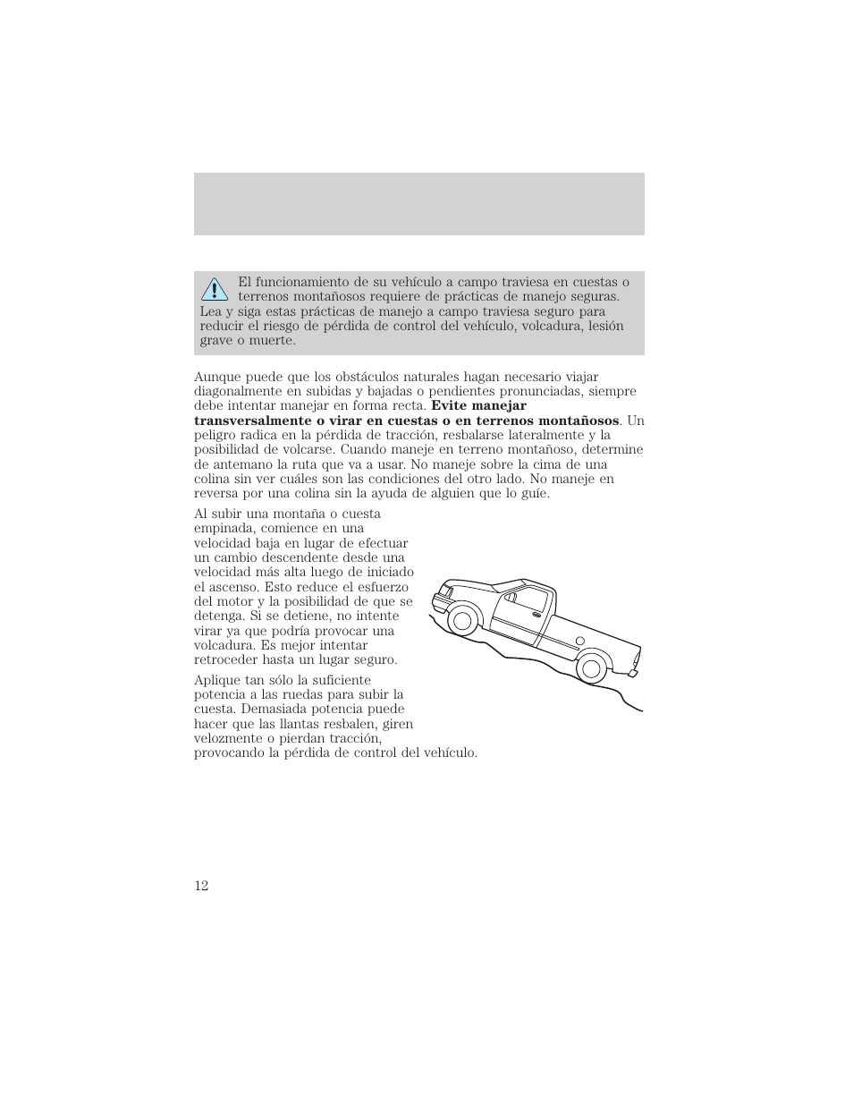 Manejo a campo traviesa | FORD 2004 Ranger v.2 User Manual | Page 12 / 48