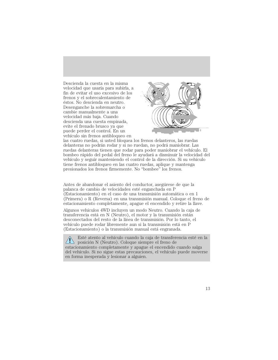 Manejo a campo traviesa | FORD 2004 Ranger v.2 User Manual | Page 13 / 48