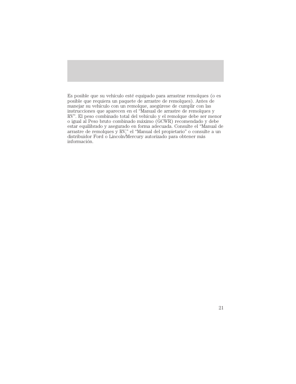 Arrastre de remolque | FORD 2004 Ranger v.2 User Manual | Page 21 / 48