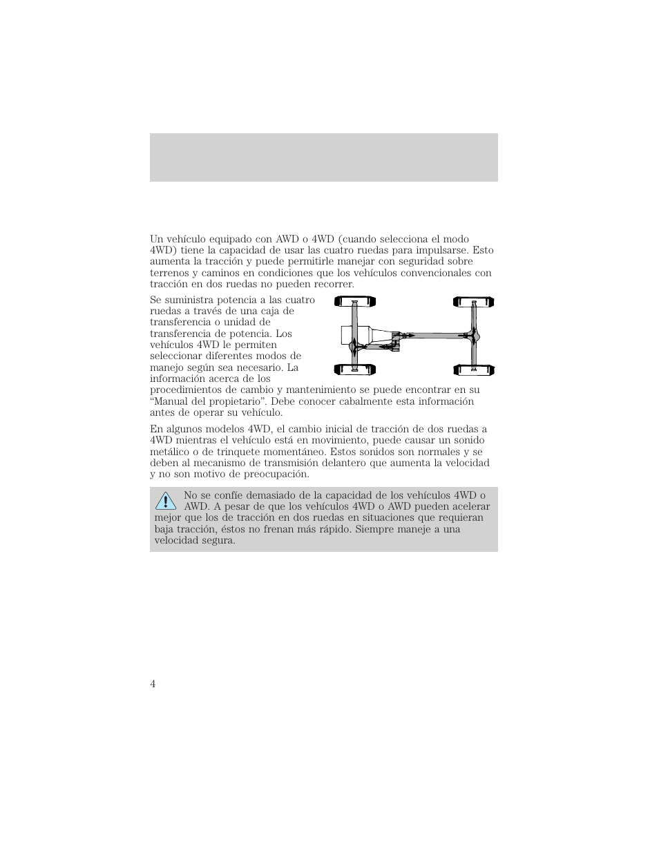 Características del vehículo | FORD 2004 Ranger v.2 User Manual | Page 4 / 48