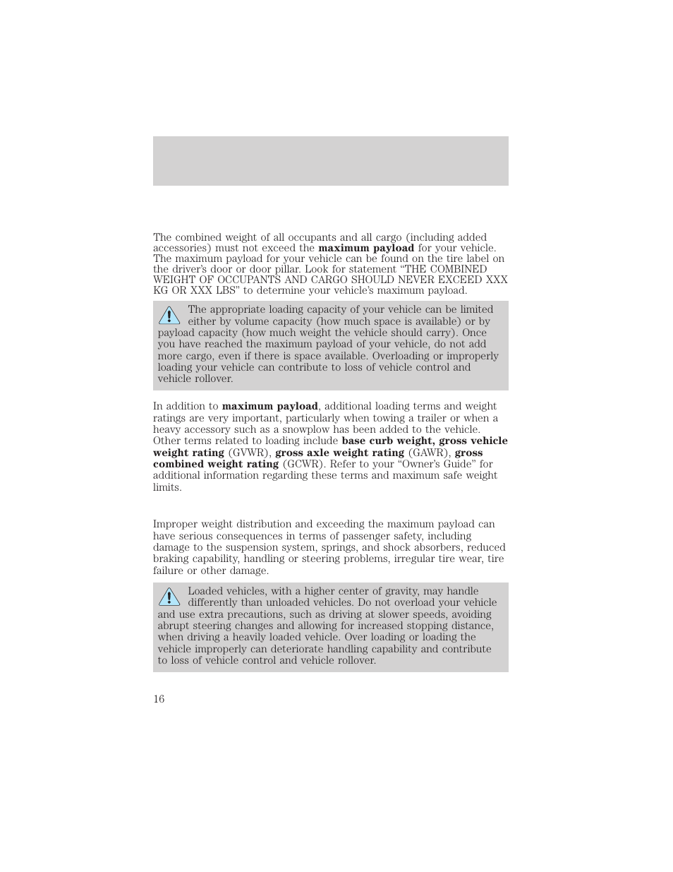 Loading your vehicle | FORD 2004 Ranger v.2 User Manual | Page 40 / 48