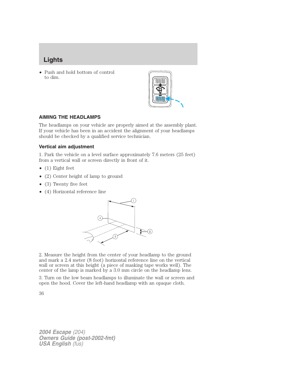 Lights | FORD 2004 Escape v.1 User Manual | Page 36 / 240