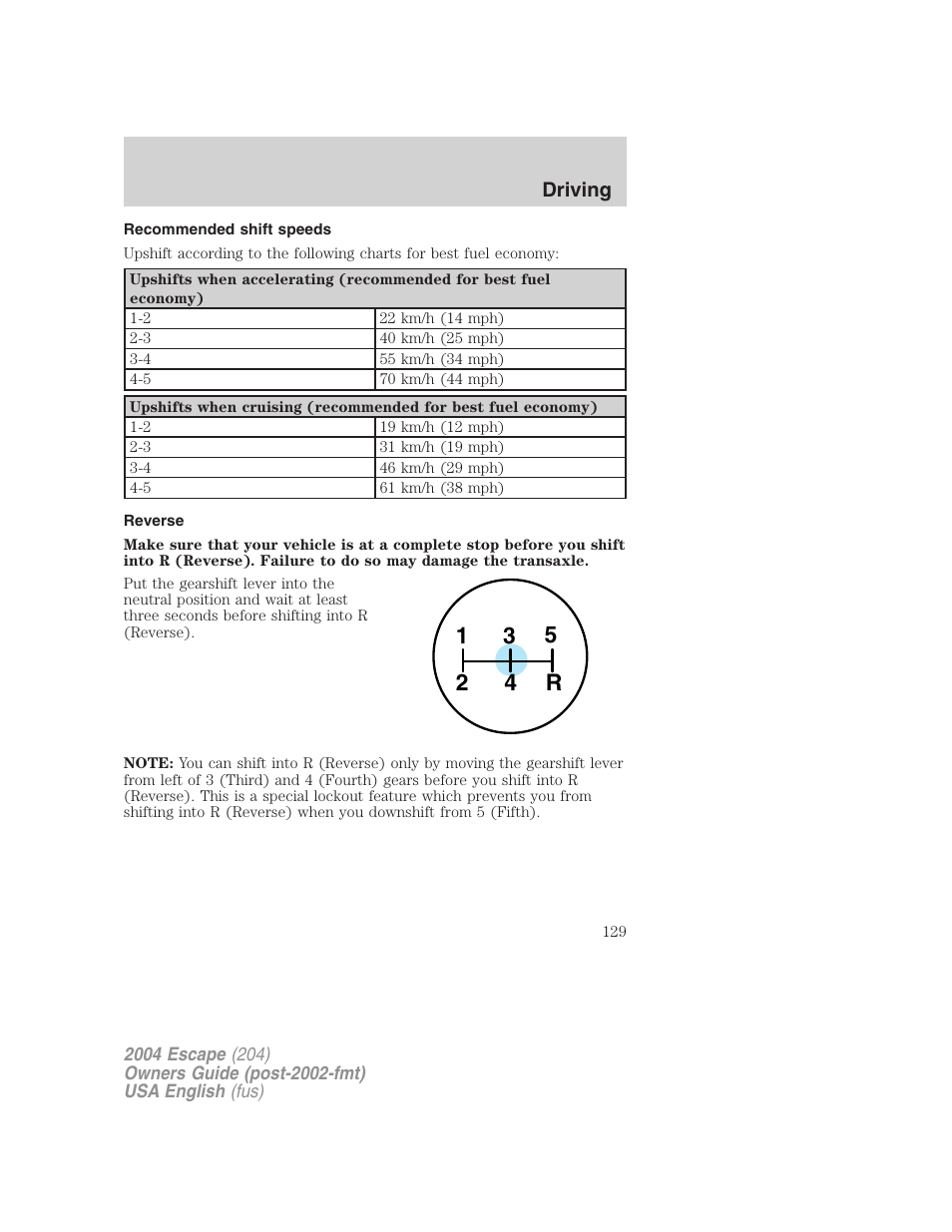 FORD 2004 Escape v.2 User Manual | Page 129 / 256