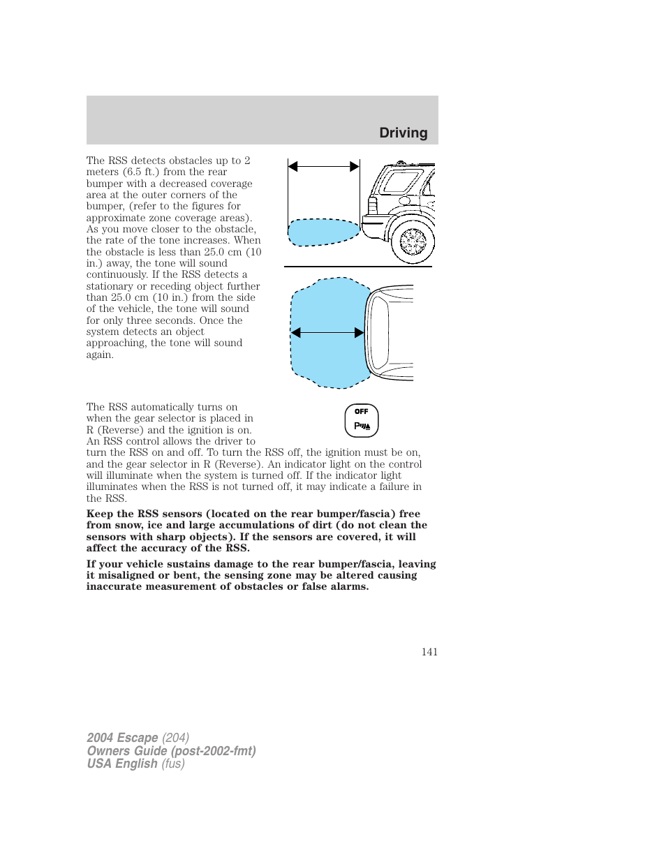 Driving | FORD 2004 Escape v.2 User Manual | Page 141 / 256