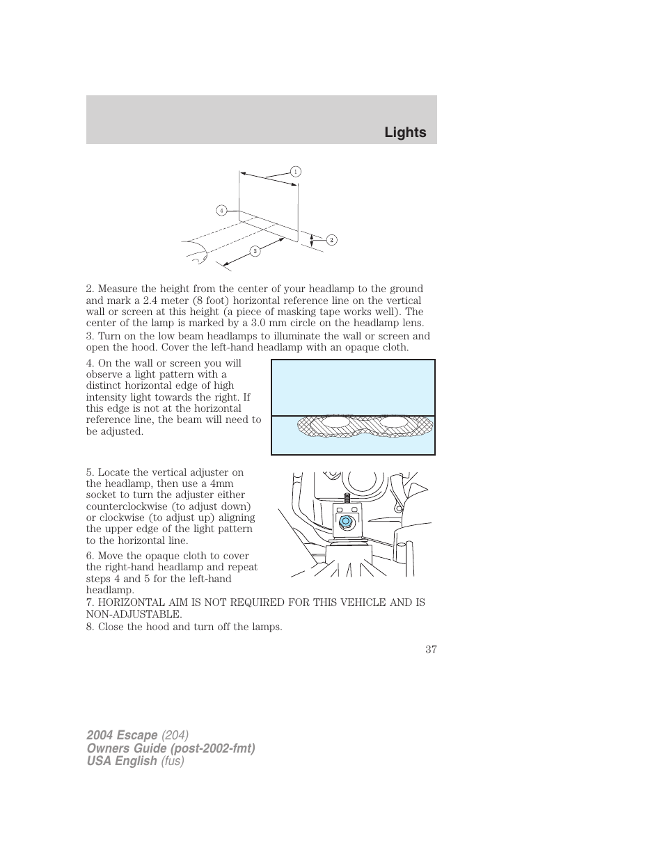 Lights | FORD 2004 Escape v.2 User Manual | Page 37 / 256