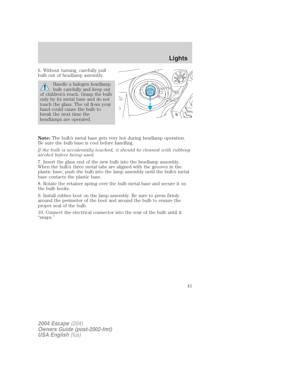 Lights | FORD 2004 Escape v.2 User Manual | Page 41 / 256