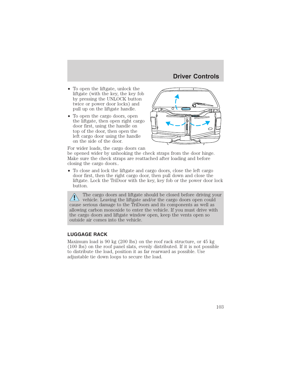 Driver controls | FORD 2004 Excursion v.1 User Manual | Page 103 / 272