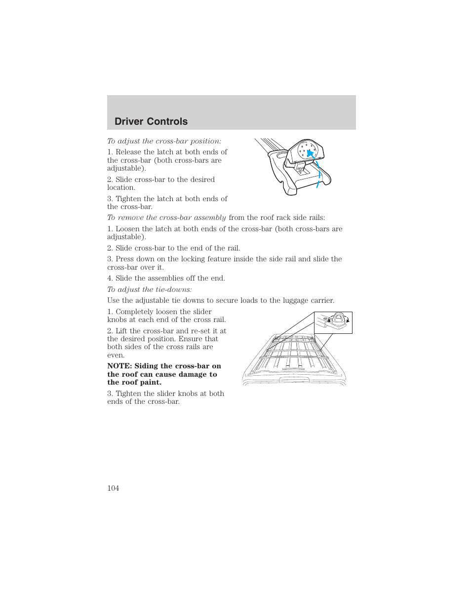 Driver controls | FORD 2004 Excursion v.1 User Manual | Page 104 / 272