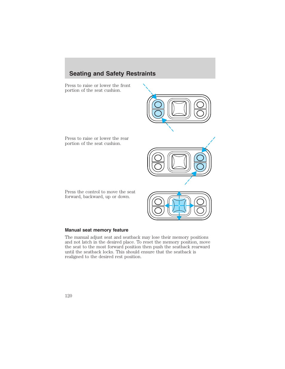 Seating and safety restraints | FORD 2004 Excursion v.1 User Manual | Page 120 / 272