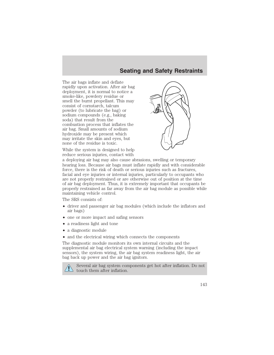 Seating and safety restraints | FORD 2004 Excursion v.1 User Manual | Page 143 / 272