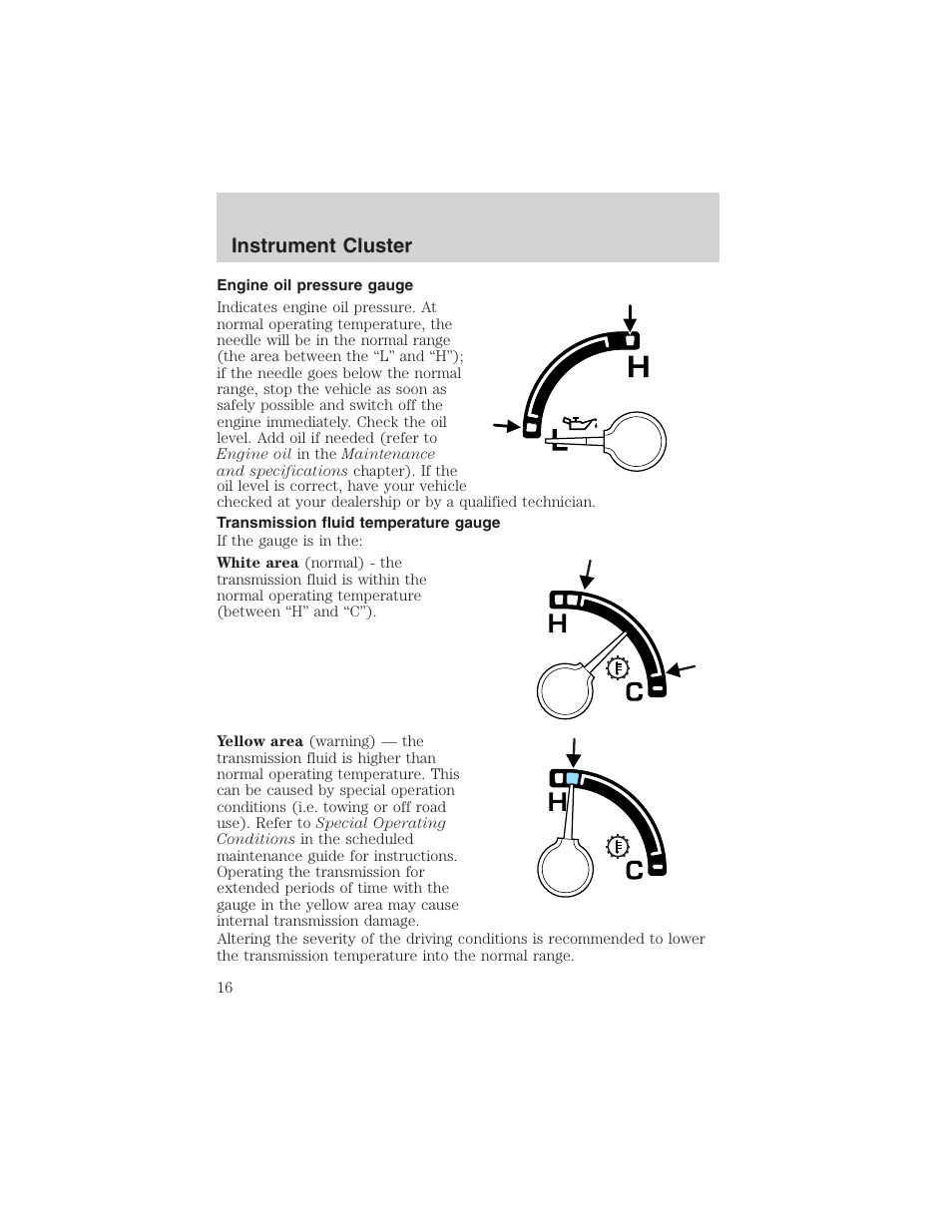 Instrument cluster | FORD 2004 Excursion v.1 User Manual | Page 16 / 272
