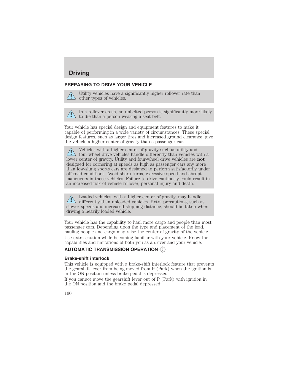 Driving | FORD 2004 Excursion v.1 User Manual | Page 160 / 272
