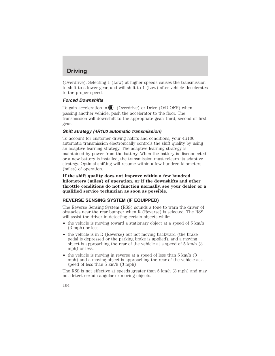 Driving | FORD 2004 Excursion v.1 User Manual | Page 164 / 272