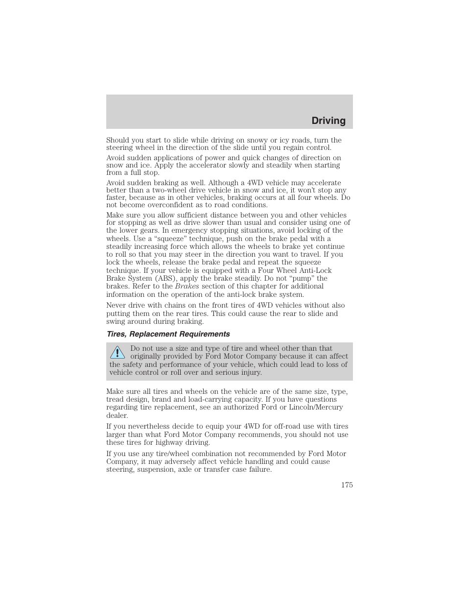 Driving | FORD 2004 Excursion v.1 User Manual | Page 175 / 272
