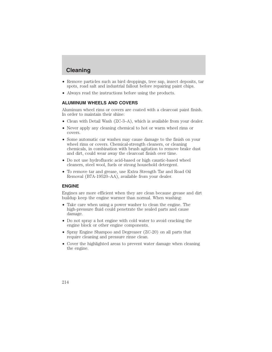 Cleaning | FORD 2004 Excursion v.1 User Manual | Page 214 / 272