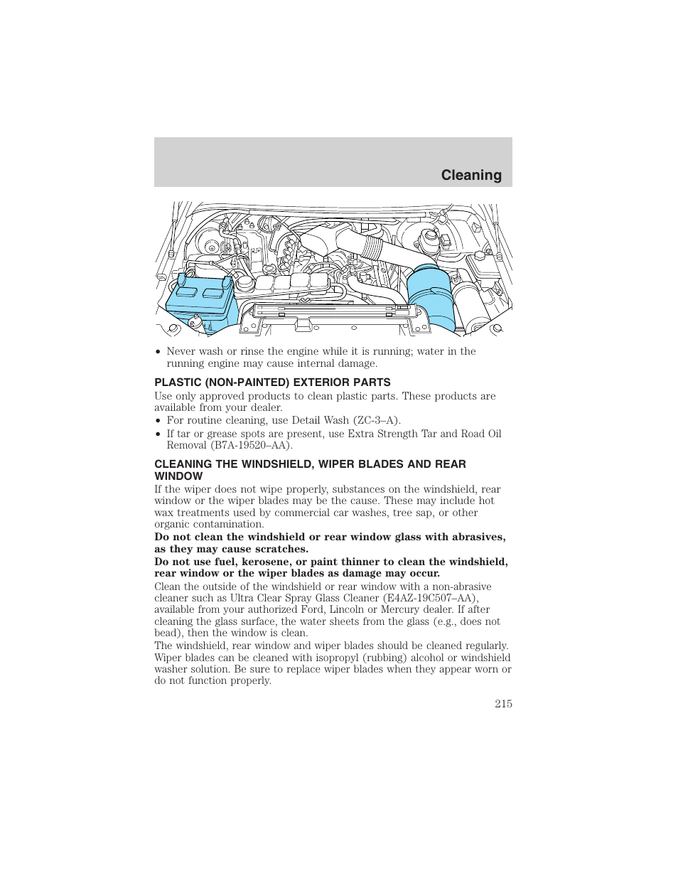 Cleaning | FORD 2004 Excursion v.1 User Manual | Page 215 / 272