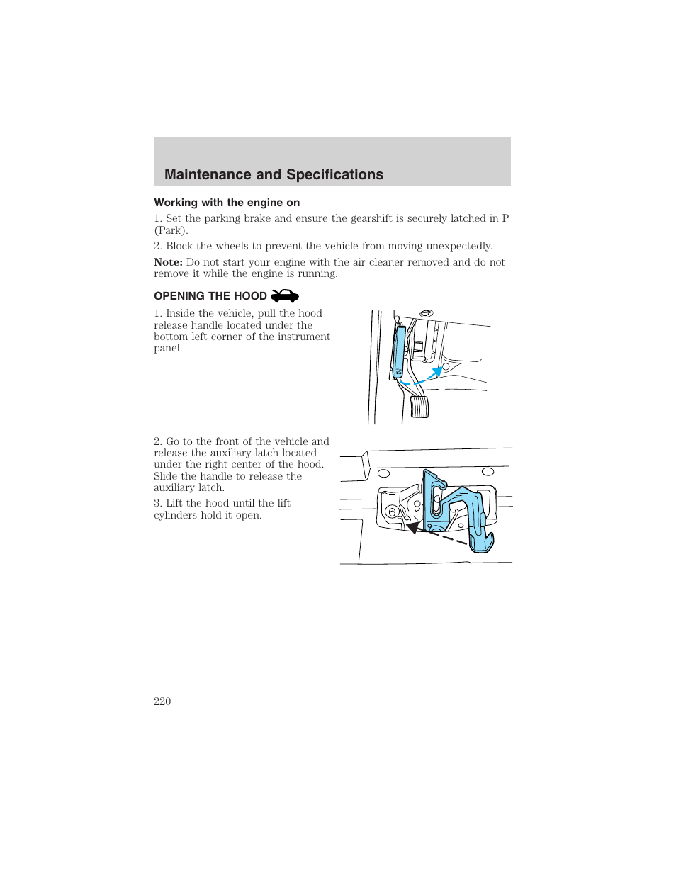 Maintenance and specifications | FORD 2004 Excursion v.1 User Manual | Page 220 / 272