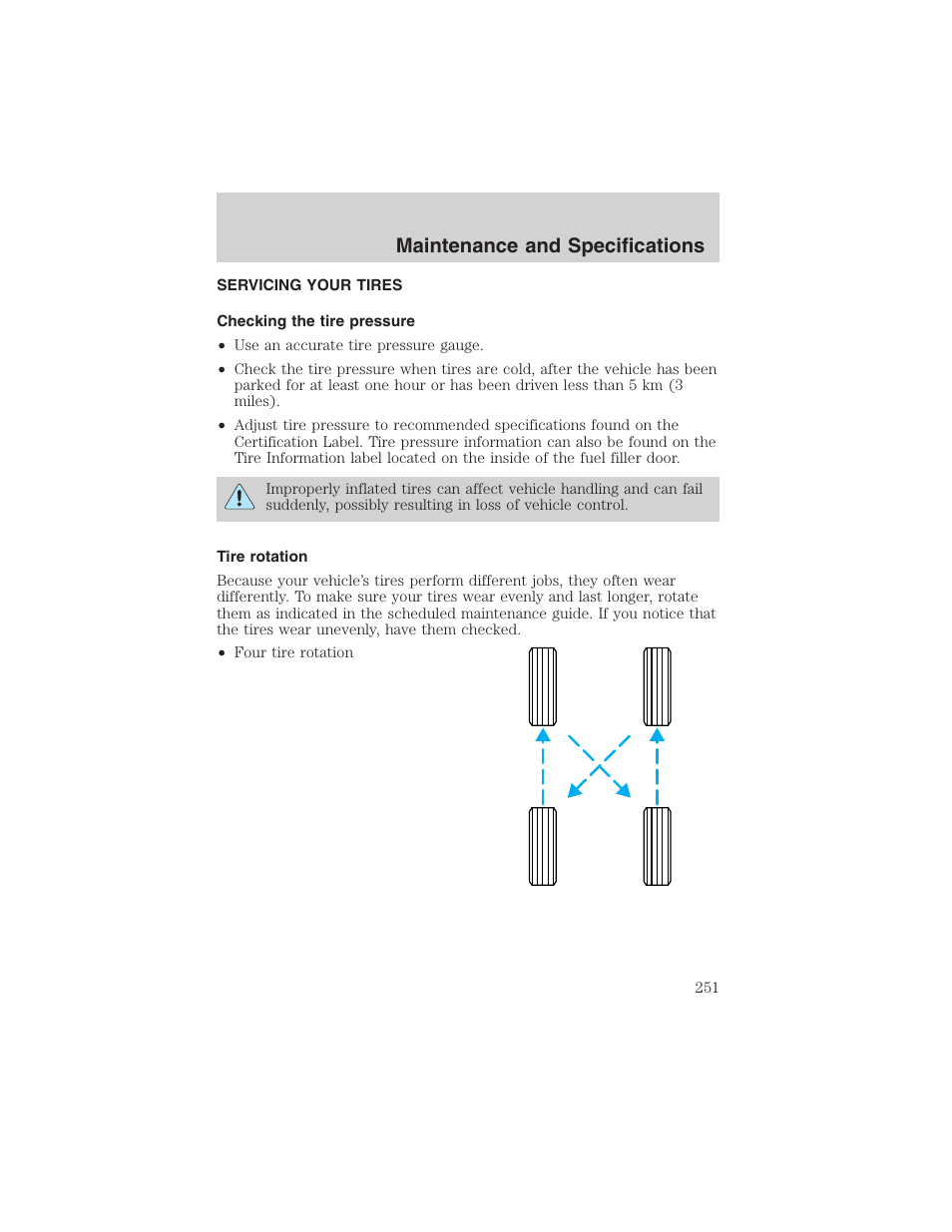 Maintenance and specifications | FORD 2004 Excursion v.1 User Manual | Page 251 / 272