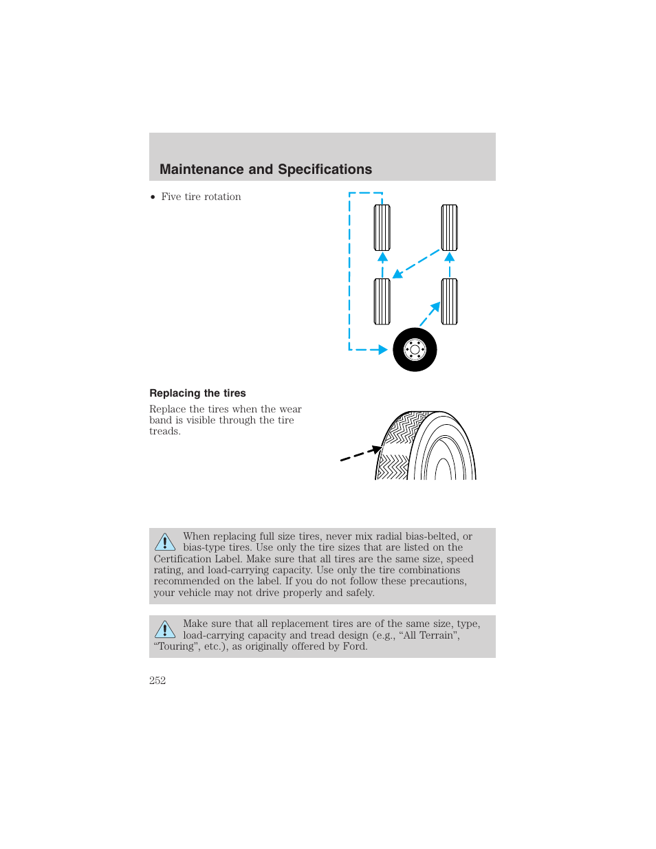 Maintenance and specifications | FORD 2004 Excursion v.1 User Manual | Page 252 / 272