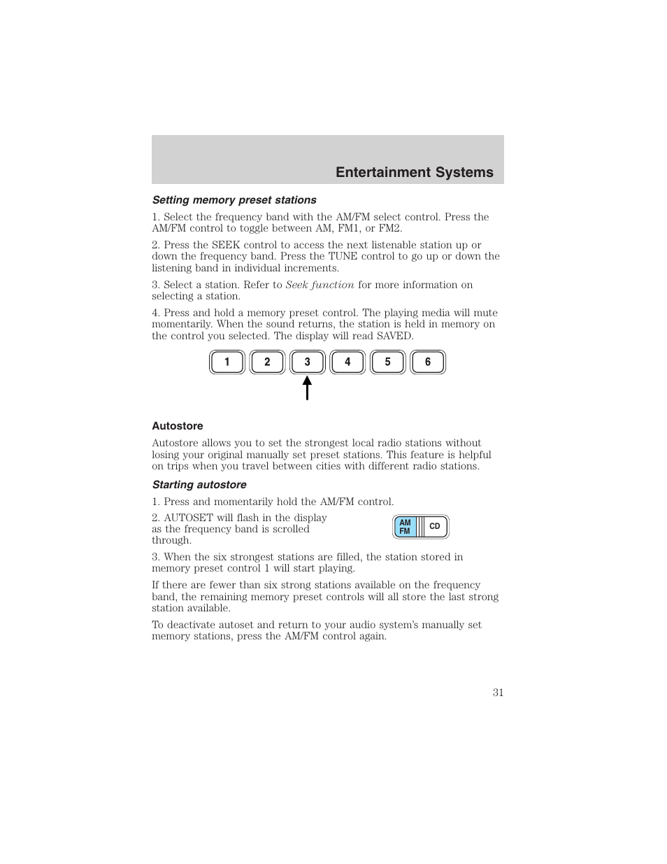 Entertainment systems | FORD 2004 Excursion v.1 User Manual | Page 31 / 272