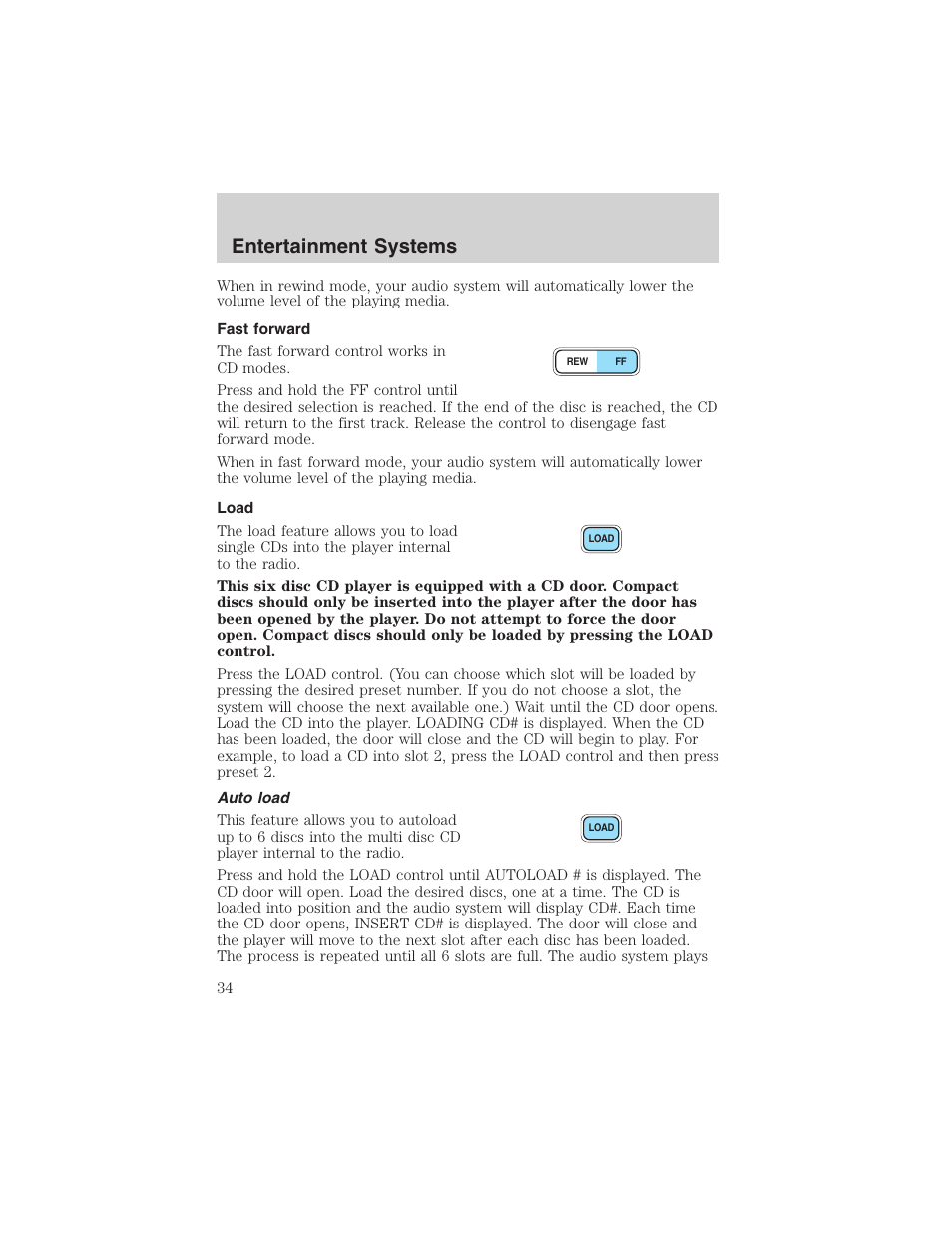 Entertainment systems | FORD 2004 Excursion v.1 User Manual | Page 34 / 272