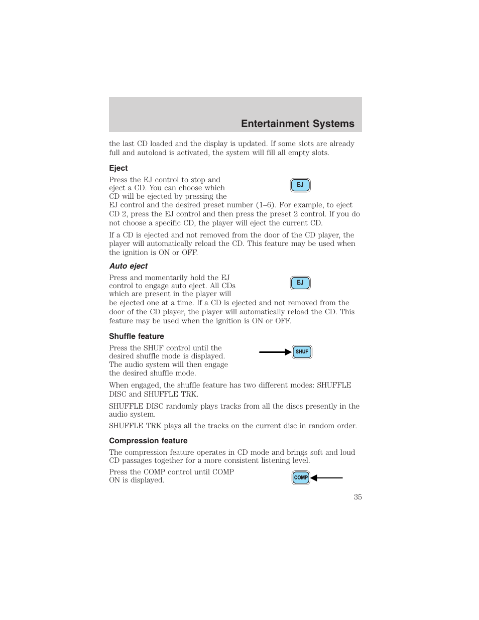 Entertainment systems | FORD 2004 Excursion v.1 User Manual | Page 35 / 272