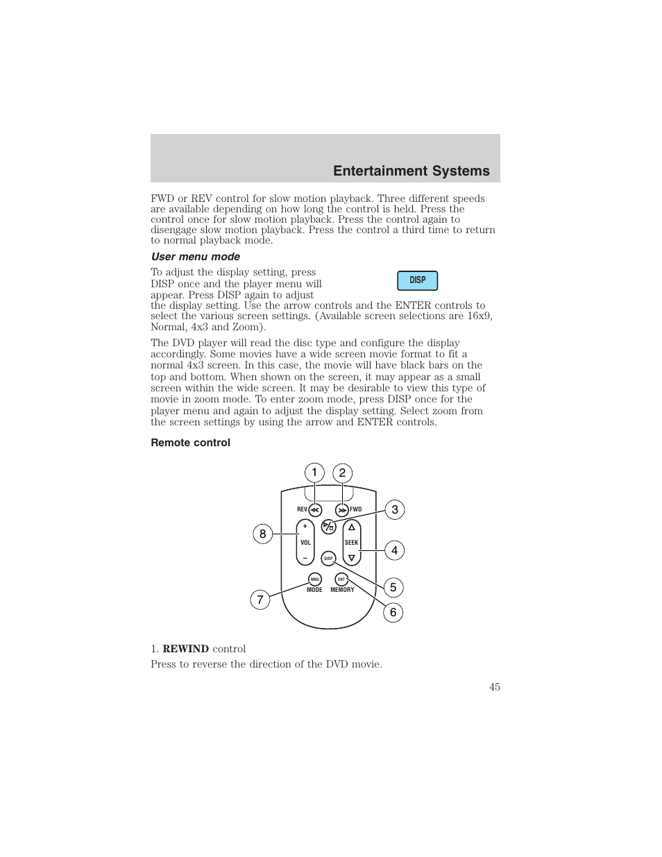 Entertainment systems | FORD 2004 Excursion v.1 User Manual | Page 45 / 272