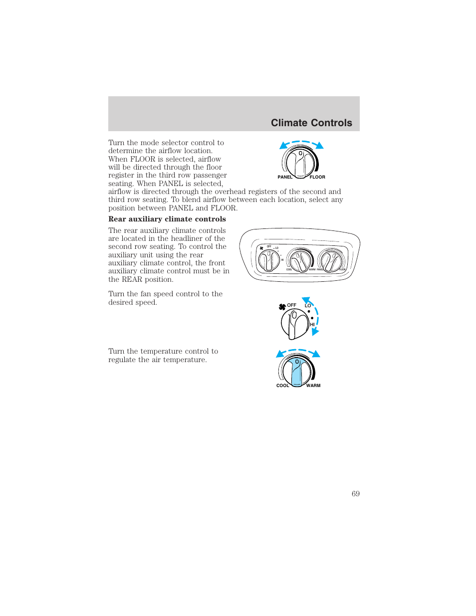 Climate controls | FORD 2004 Excursion v.1 User Manual | Page 69 / 272