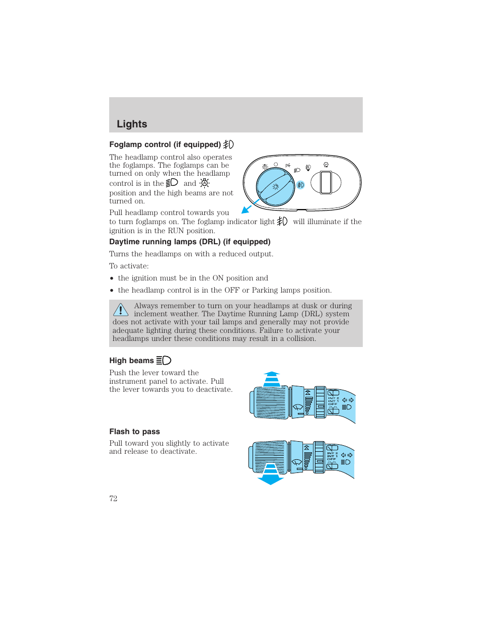 Lights | FORD 2004 Excursion v.1 User Manual | Page 72 / 272