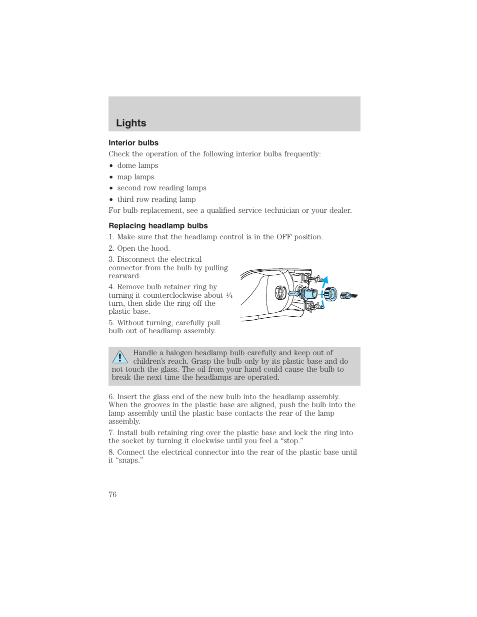 Lights | FORD 2004 Excursion v.1 User Manual | Page 76 / 272