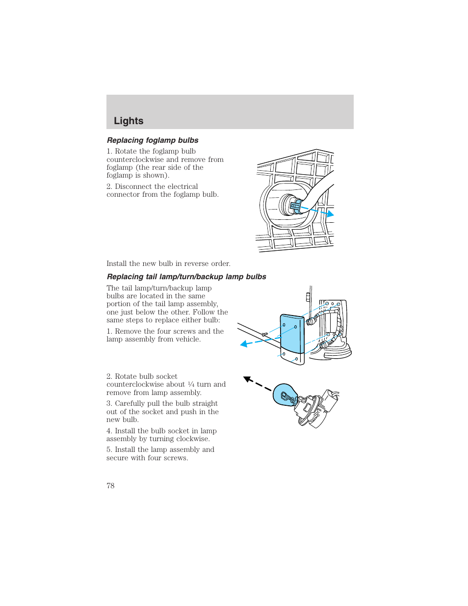 Lights | FORD 2004 Excursion v.1 User Manual | Page 78 / 272
