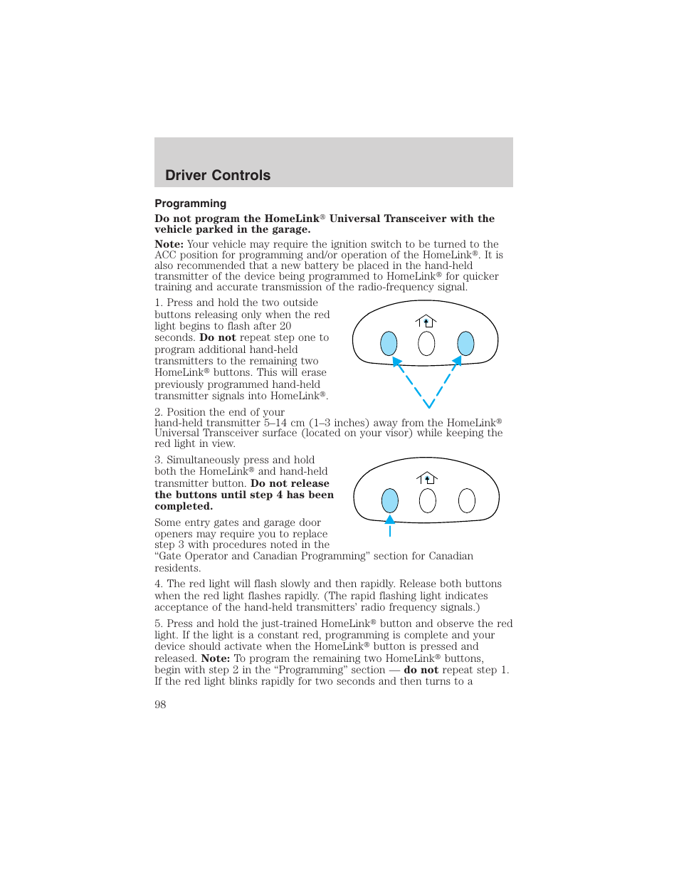 Driver controls | FORD 2004 Excursion v.1 User Manual | Page 98 / 272