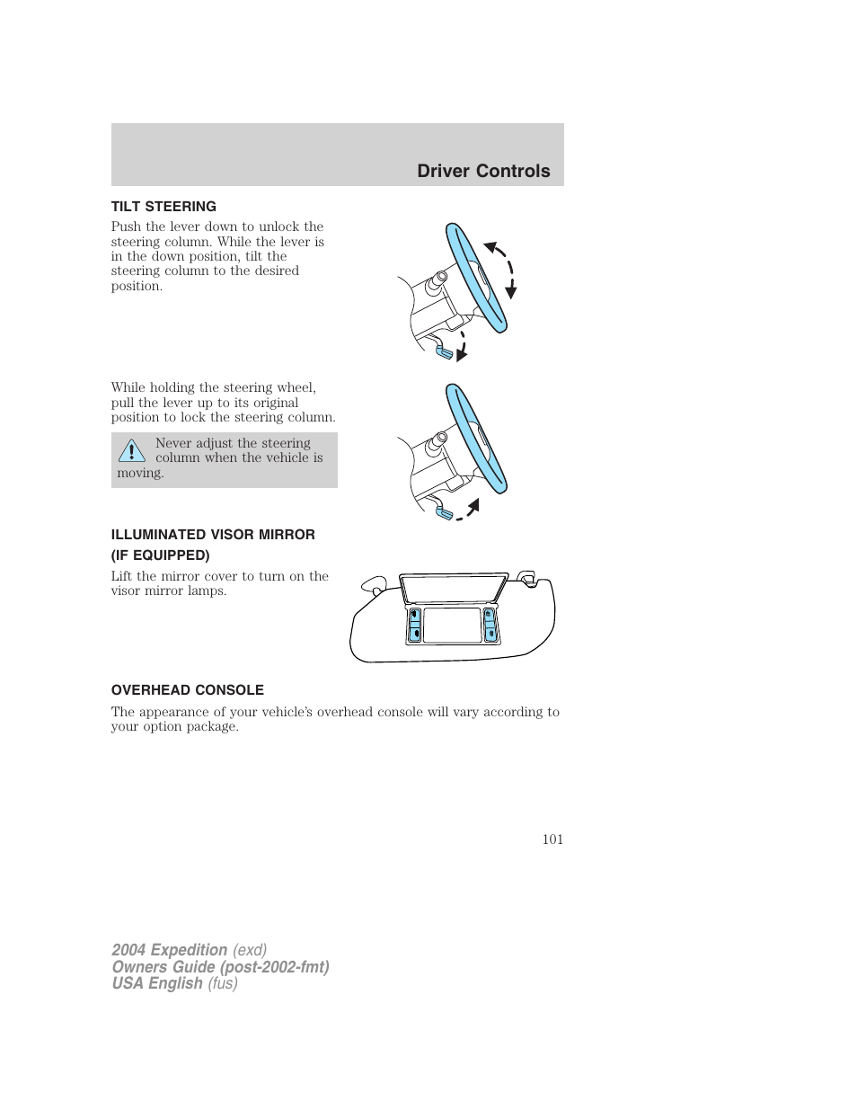 Driver controls | FORD 2004 Expedition v.1 User Manual | Page 101 / 344