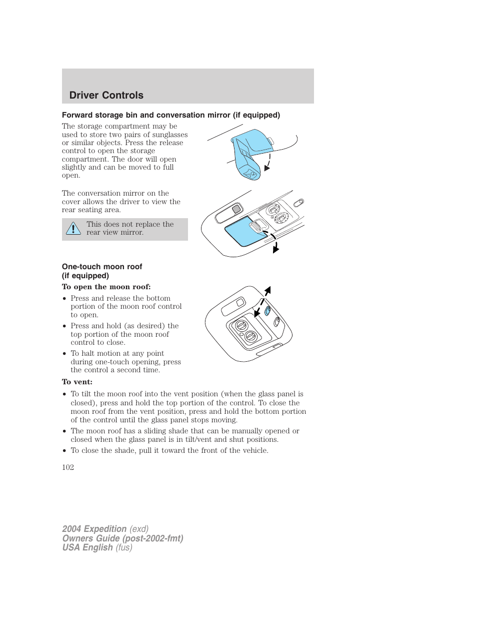 Driver controls | FORD 2004 Expedition v.1 User Manual | Page 102 / 344