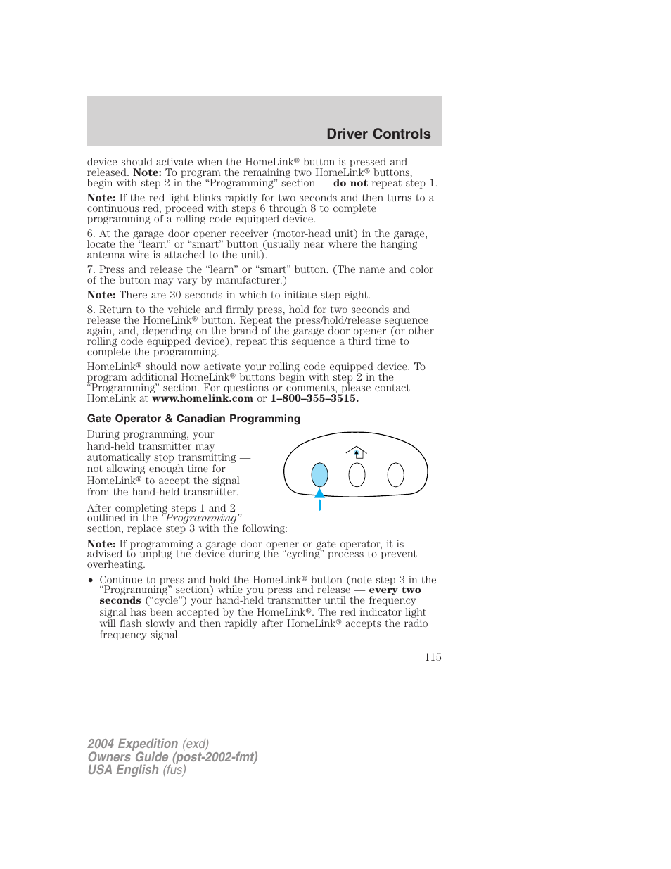 Driver controls | FORD 2004 Expedition v.1 User Manual | Page 115 / 344