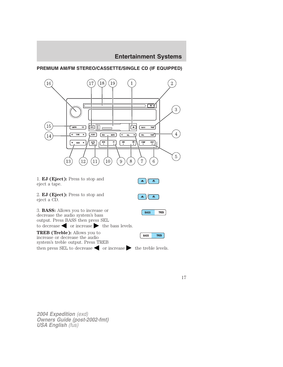 Entertainment systems | FORD 2004 Expedition v.1 User Manual | Page 17 / 344
