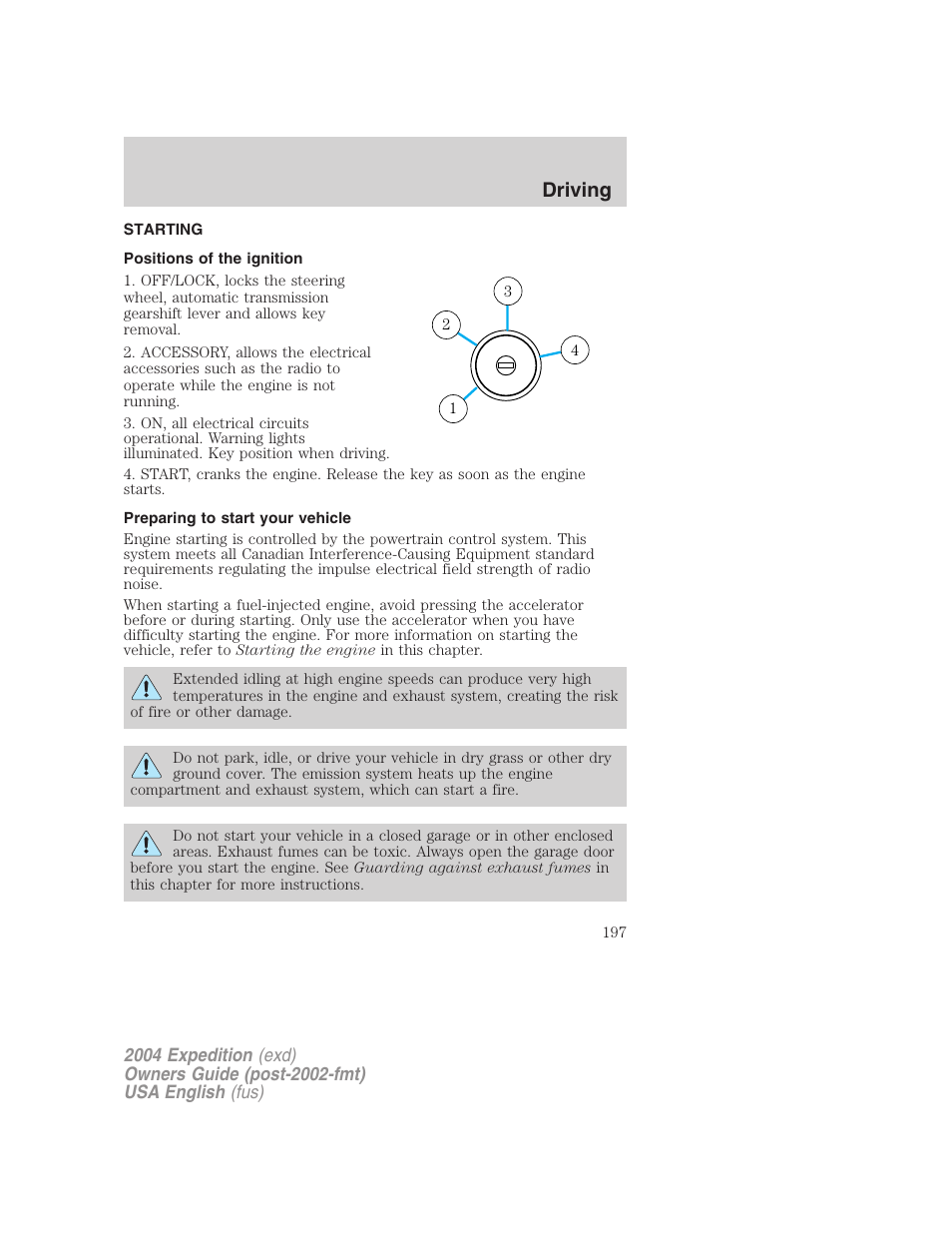 Driving | FORD 2004 Expedition v.1 User Manual | Page 197 / 344