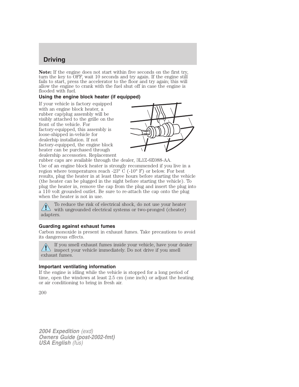 Driving | FORD 2004 Expedition v.1 User Manual | Page 200 / 344