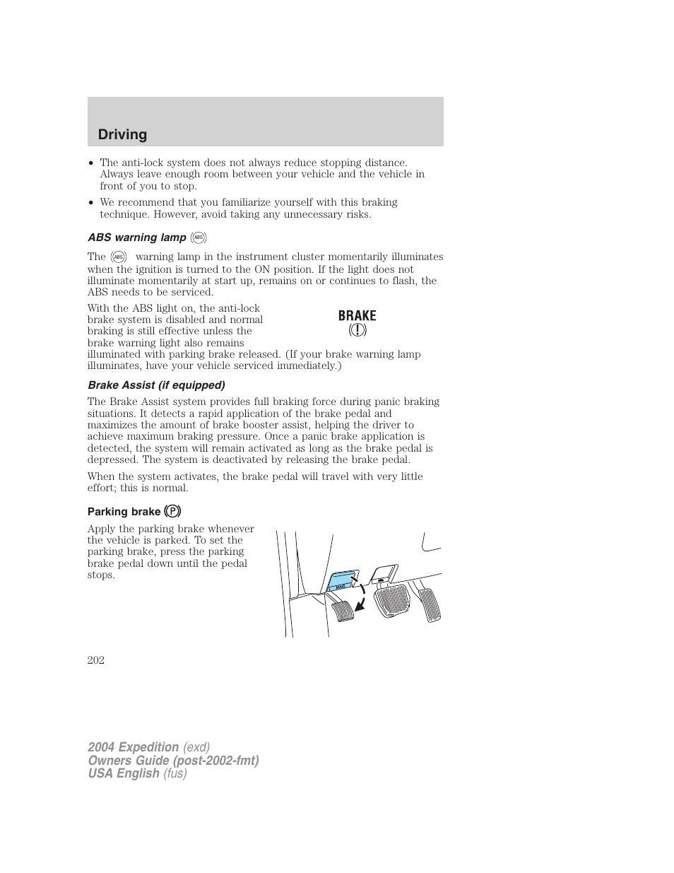 Driving | FORD 2004 Expedition v.1 User Manual | Page 202 / 344