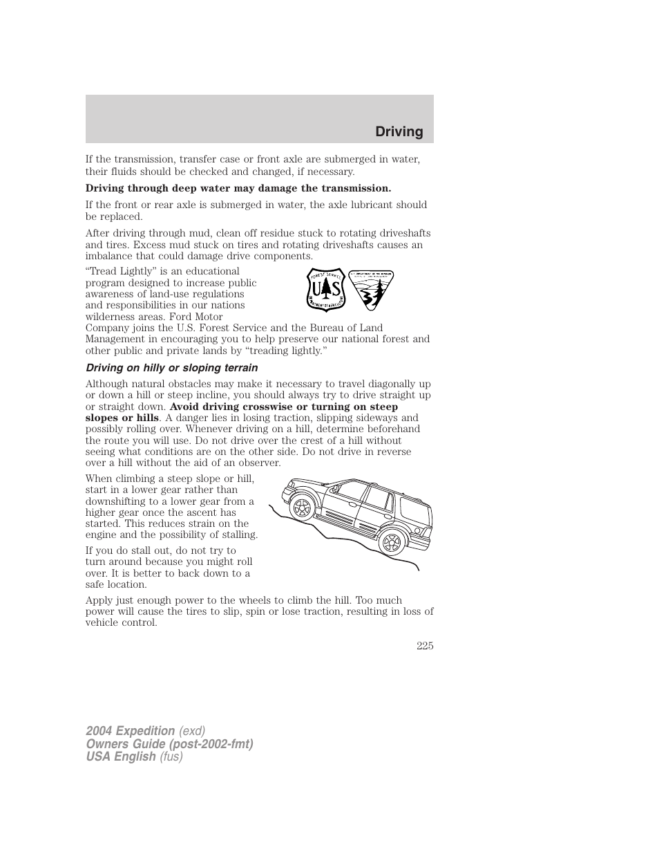 Driving | FORD 2004 Expedition v.1 User Manual | Page 225 / 344