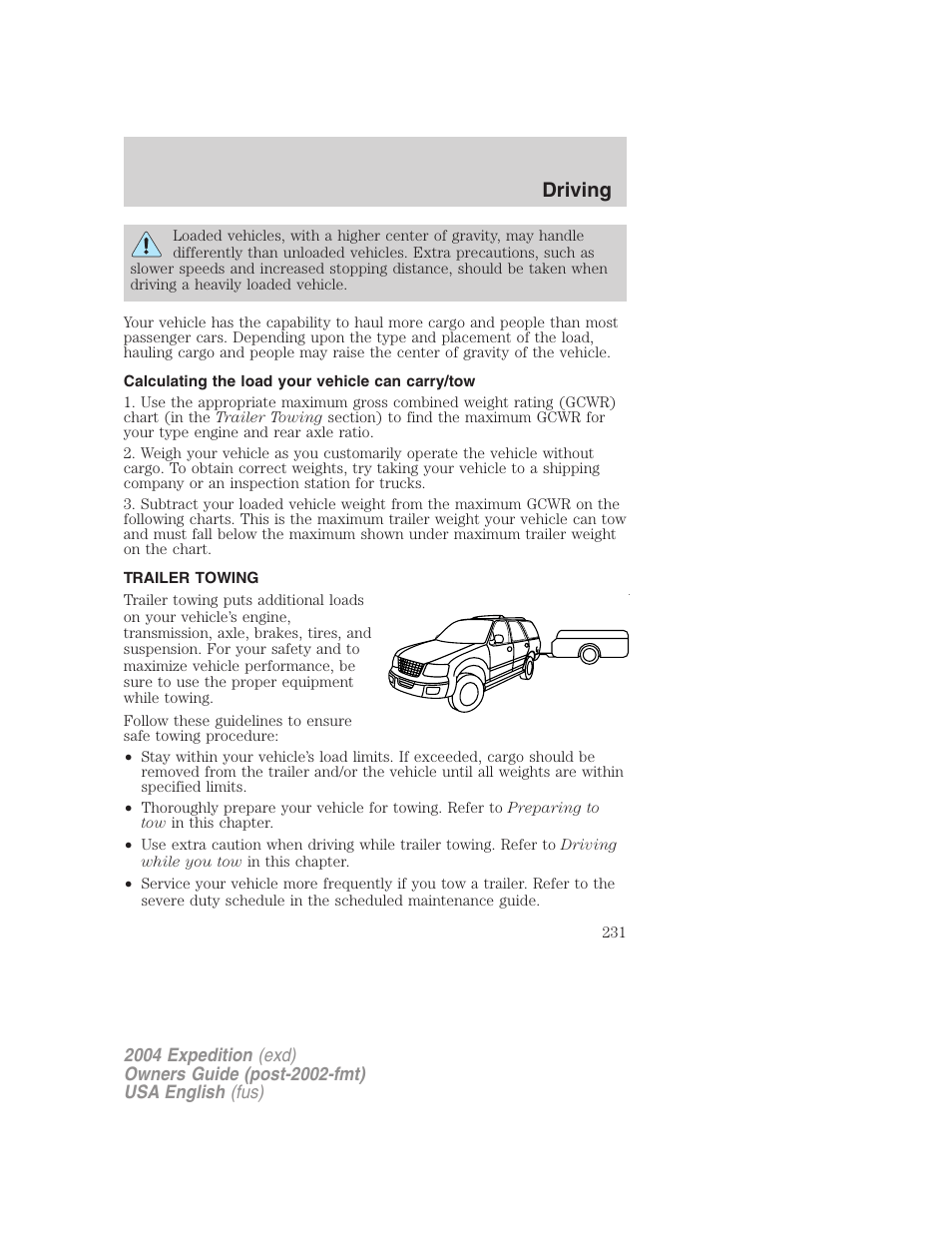 Driving | FORD 2004 Expedition v.1 User Manual | Page 231 / 344